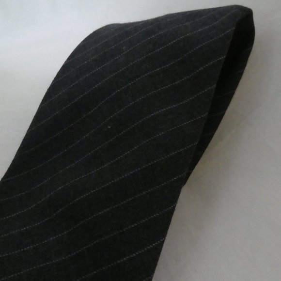 Striped Charcoal Necktie - Picture 6 of 7